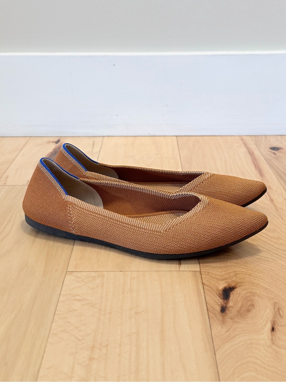 Rothy’s The Point Pointed Toe Amber Brown Flats Shoes